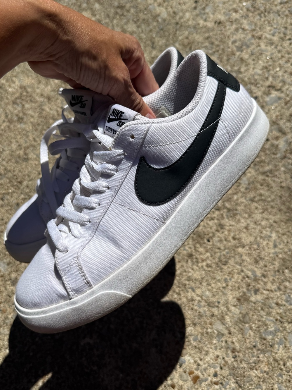 Nike SB blazer vapor white and black woman tennis shoes. 7.5